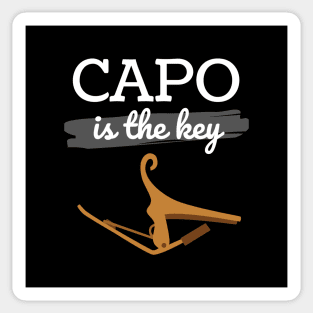 Capo is the Key Wood Capo Dark Theme Sticker